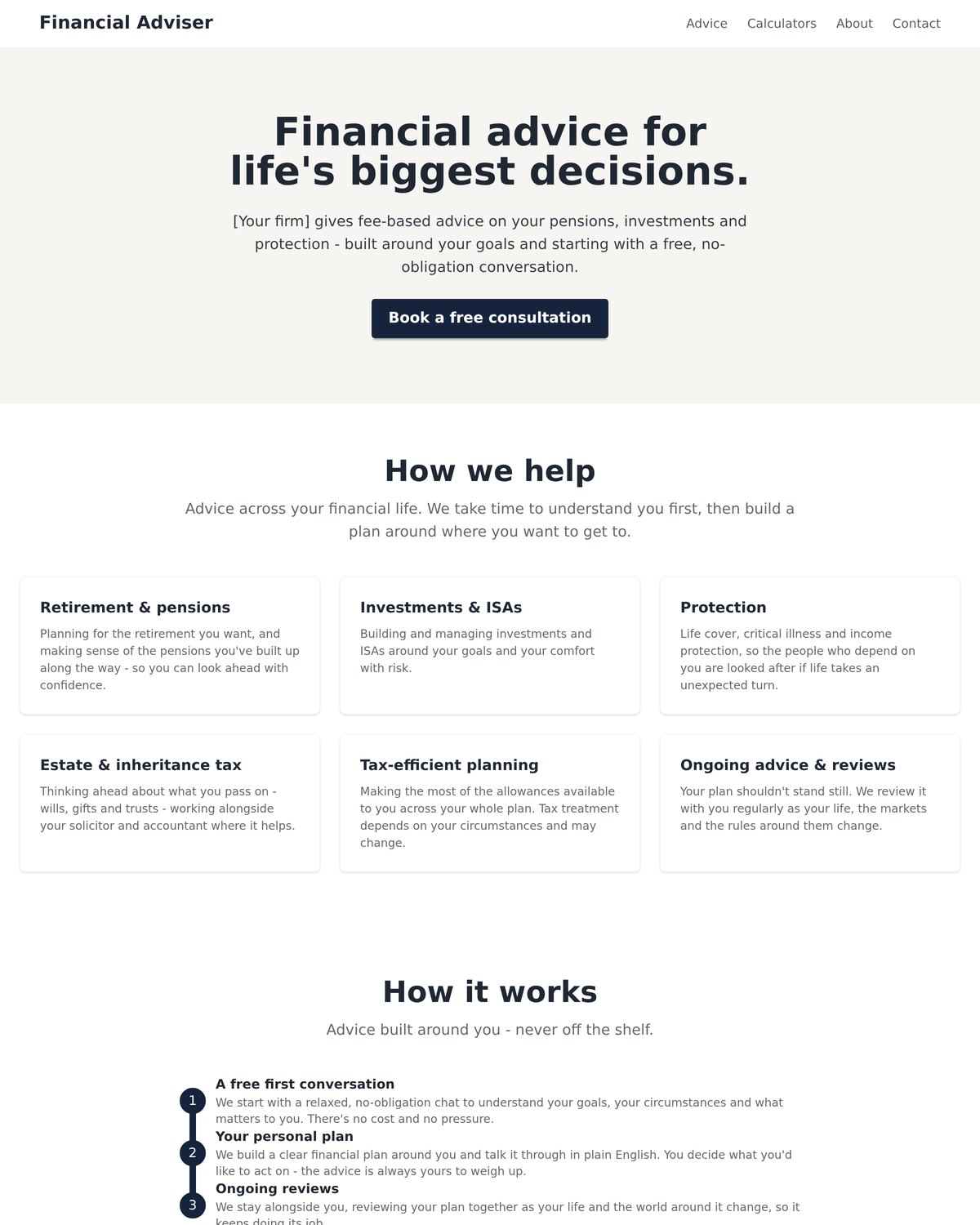 Financial Adviser template