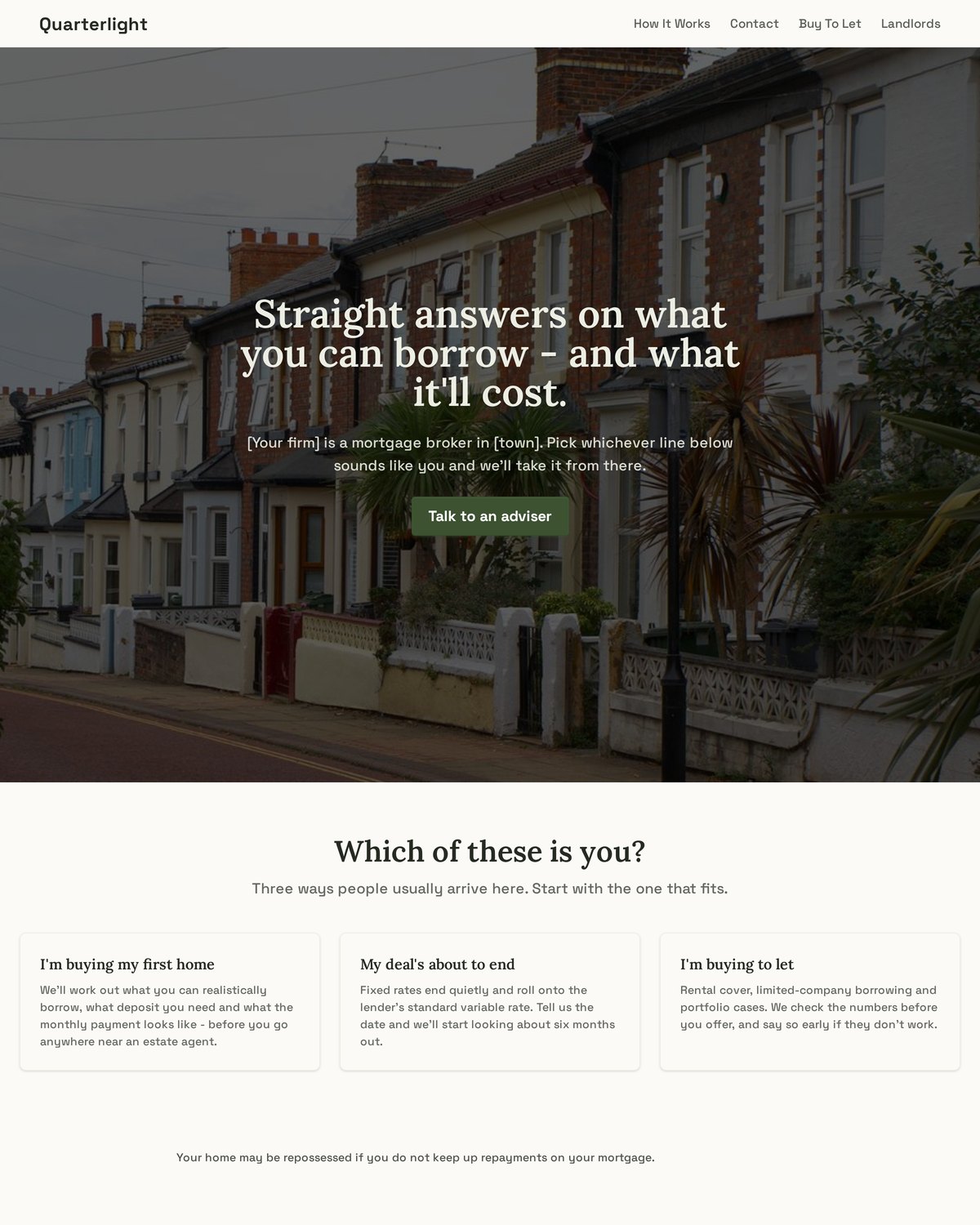 Quarterlight template