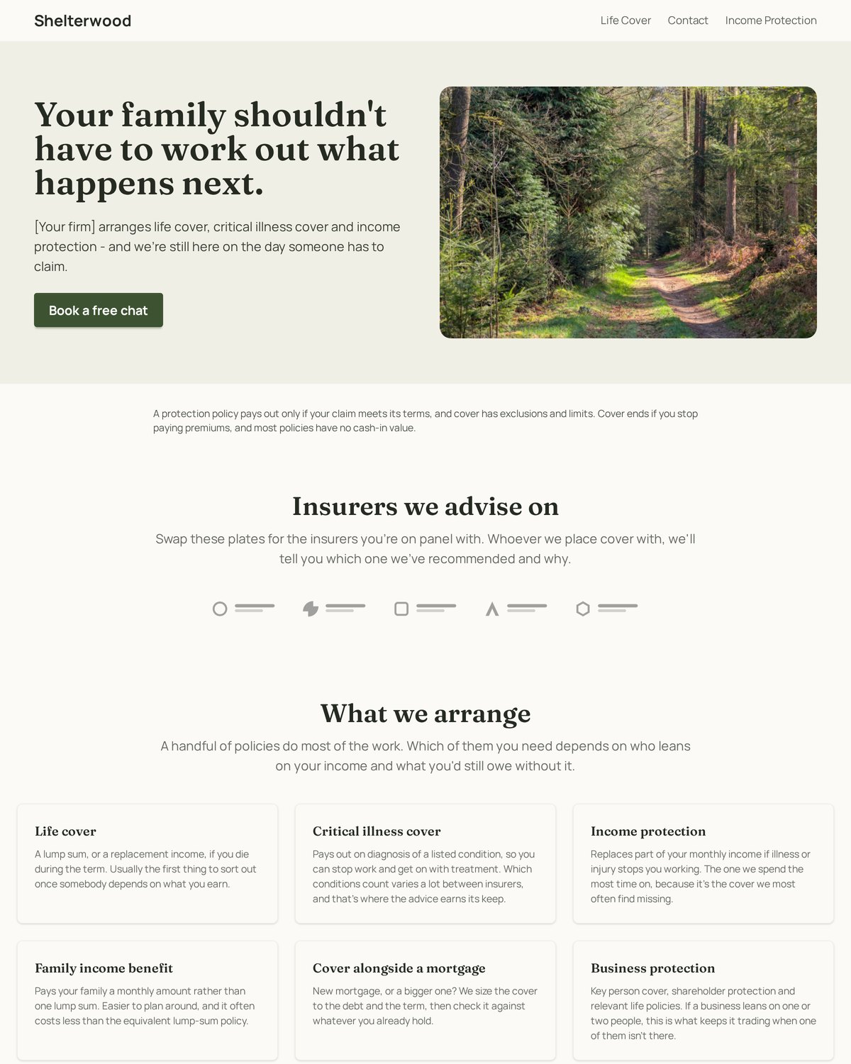 Shelterwood template
